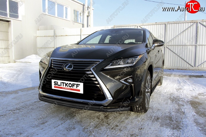 14 749 р. Защита переднего бампер Slitkoff  Lexus RX350  AL20 (2015-2019) дорестайлинг (Цвет: серебристый)  с доставкой в г. Владивосток