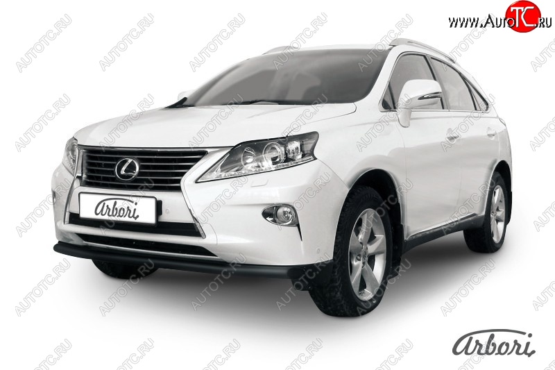 9 845 р. Защита переднего бампера Arbori (черная, 1 труба d57 mm). Lexus RX350 AL10 рестайлинг (2012-2015)  с доставкой в г. Владивосток