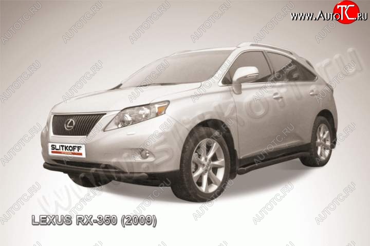 14 999 р. Защита переднего бампер Slitkoff  Lexus RX350  AL10 (2008-2012) дорестайлинг (Цвет: серебристый)  с доставкой в г. Владивосток