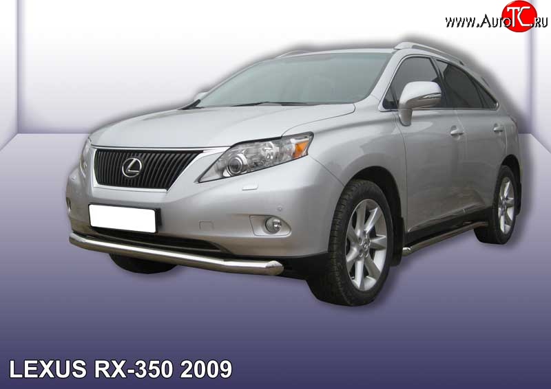 21 399 р. Одинарная защита переднего бампера диаметром 76 мм Slitkoff  Lexus RX350  AL10 (2008-2012) дорестайлинг (Нержавейка, Полированная)  с доставкой в г. Владивосток