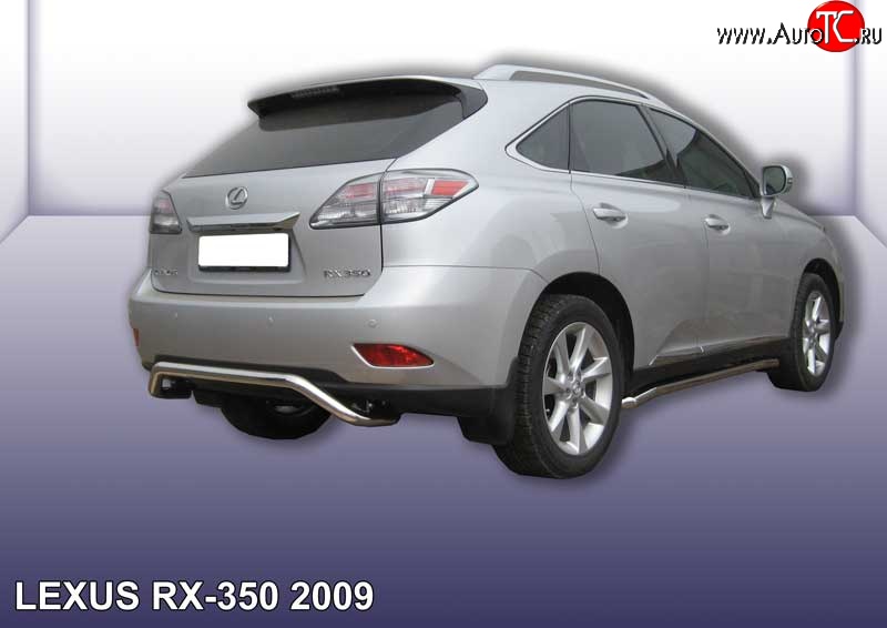 15 999 р. Фигурная защита заднего бампера диаметром 57 мм Slitkoff  Lexus RX350  AL10 (2008-2012) дорестайлинг (Нержавейка, Полированная)  с доставкой в г. Владивосток