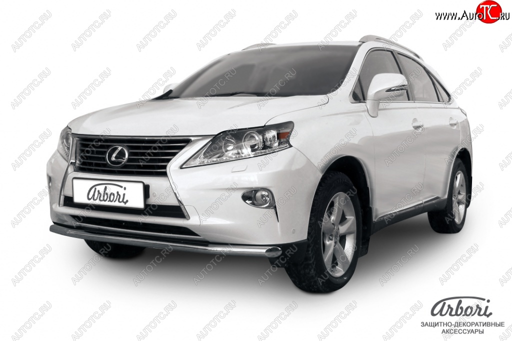 23 939 р. Защита переднего бампера Arbori (нержавейка, 1 труба d57 mm) Lexus RX350 AL10 рестайлинг (2012-2015)  с доставкой в г. Владивосток