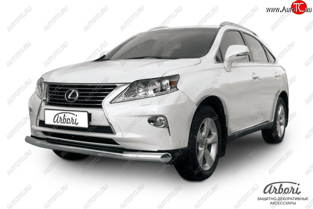 20 879 р. Защита переднего бампера Arbori (нержавейка, 1 труба d76 mm). Lexus RX350 AL10 рестайлинг (2012-2015)  с доставкой в г. Владивосток