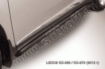 13 699 р. Защита порогов Slitkoff  Lexus RX350  AL10 (2012-2015) рестайлинг (Цвет: серебристый)  с доставкой в г. Владивосток. Увеличить фотографию 1