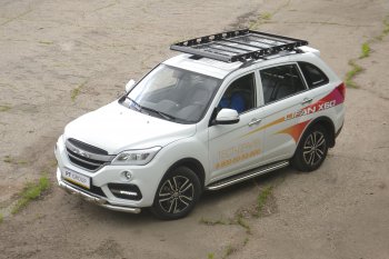 Порожки для ног из трубы Ø51 с алюминиевой площадкой Petroil Tuning Lifan X60 2-ой рестайлинг (2016-2025) ()