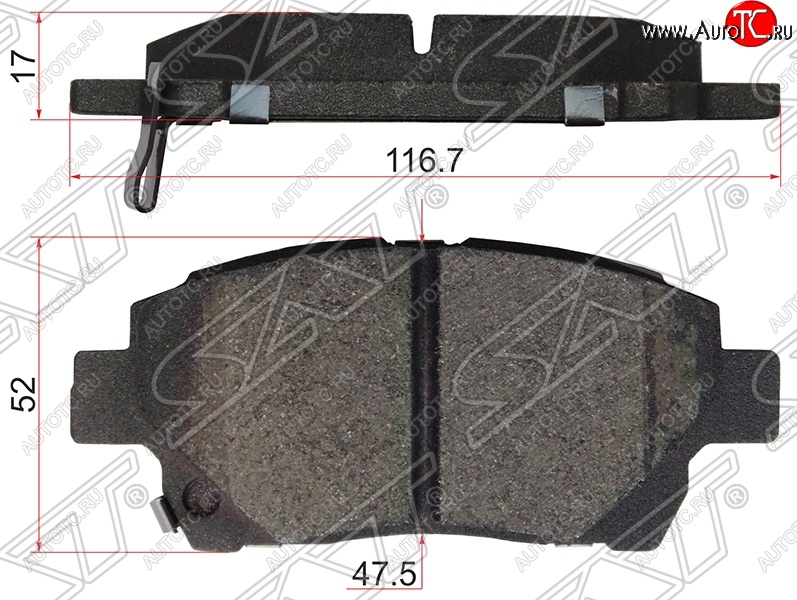 1 089 р. Колодки тормозные SAT (передние)  Lifan Solano (2010-2016), Toyota Celica  T230 (1999-2006), Toyota Corolla Verso  Е120 (2001-2004), Toyota Opa (2000-2005), Toyota Prius  XW10 (1997-2000), Toyota Vitz  XP10 (1998-2001), Toyota Yaris  XP10 (1999-2005)  с доставкой в г. Владивосток