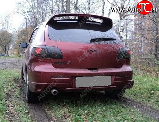 5 349 р. Накладка на задний бампер Sport CentreTuning  Mazda 3/Axela  BK (2003-2009) дорестайлинг, хэтчбэк, рестайлинг, хэтчбэк (Неокрашенная)  с доставкой в г. Владивосток