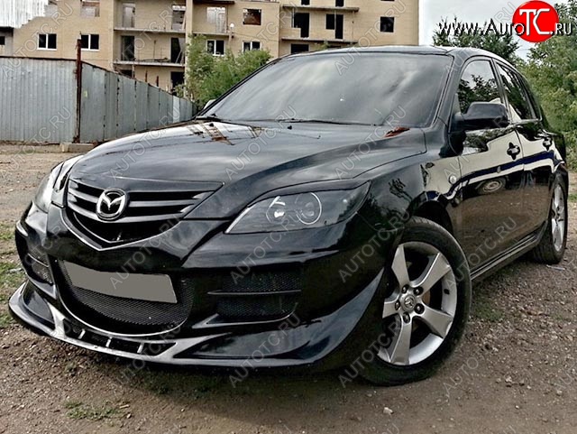 9 099 р. Передний бампер EXS STYLE Mazda 3/Axela BK дорестайлинг, хэтчбэк (2003-2006) (Неокрашенный)  с доставкой в г. Владивосток