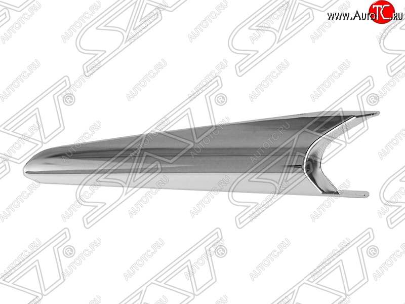 869 р. Левый молдинг на передний бампер SAT (хром)  Mazda 3/Axela  BM (2013-2019) дорестайлинг, хэтчбэк, рестайлинг, хэтчбэк (Неокрашенный)  с доставкой в г. Владивосток