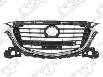 7 999 р. Решётка радиатора SAT  Mazda 3/Axela  BM (2013-2016) дорестайлинг, хэтчбэк (Неокрашенная)  с доставкой в г. Владивосток. Увеличить фотографию 1