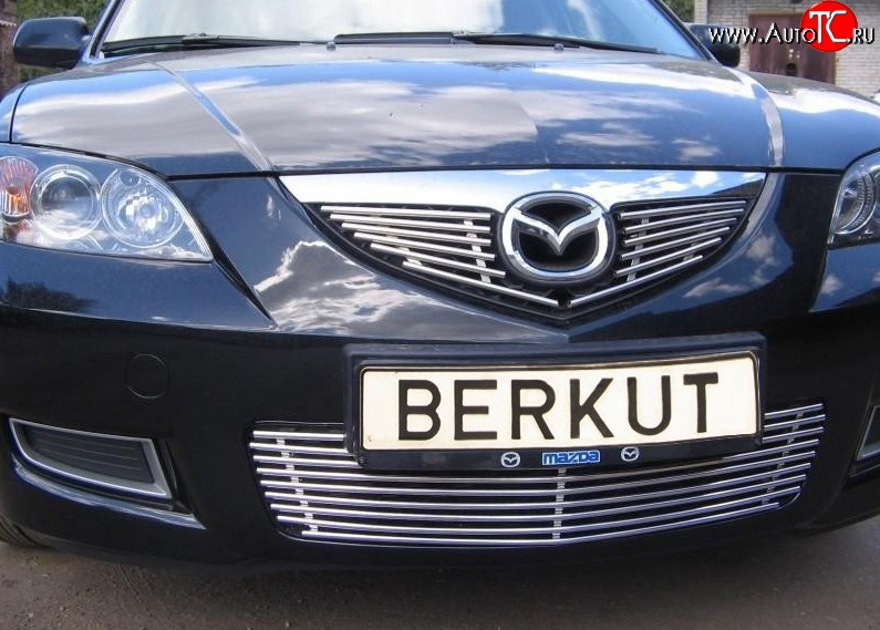 3 999 р. Декоративная вставка решетки радиатора Berkut Mazda 3/Axela BK дорестайлинг, хэтчбэк (2003-2006)  с доставкой в г. Владивосток