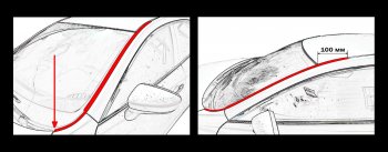 Водостоки лобового стекла Стрелка 11 Mazda (Мазда) 3/Axela (ахелла)  BK (2003-2009) BK дорестайлинг седан, дорестайлинг, хэтчбэк, рестайлинг седан, рестайлинг, хэтчбэк