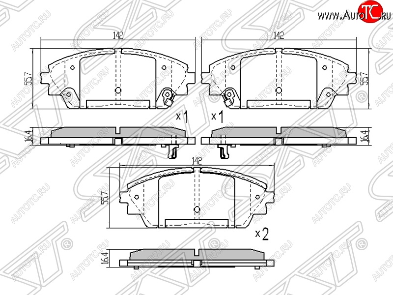 1 479 р. Колодки тормозные SAT (передние) Mazda 3/Axela BM дорестайлинг седан (2013-2016)  с доставкой в г. Владивосток