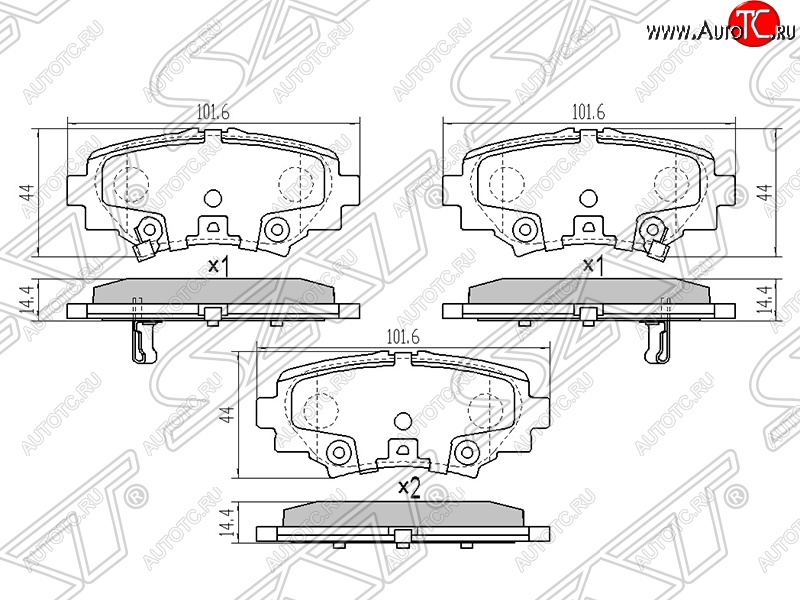 929 р. Колодки тормозные SAT (задние) Mazda 3/Axela BM дорестайлинг седан (2013-2016)  с доставкой в г. Владивосток