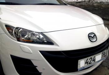 1 859 р. Реснички на фары MV-Tuning  Mazda 3/Axela  BL (2009-2013) дорестайлинг седан, дорестайлинг, хэтчбэк 5 дв., рестайлинг седан, рестайлинг, хэтчбэк (Неокрашенные)  с доставкой в г. Владивосток. Увеличить фотографию 4