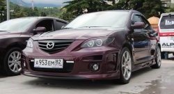 689 р. Реснички на фары Style (длинные) Mazda 3/Axela BK дорестайлинг седан (2003-2006) (Неокрашенные)  с доставкой в г. Владивосток. Увеличить фотографию 3