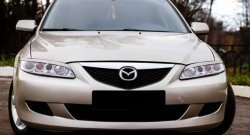 799 р. Реснички RA на фары  Mazda 6 ( GG,  GG, GY) (2002-2008) лифтбэк дорестайлинг, седан дорестайлинг, универсал дорестайлинг, лифтбэк рестайлинг, седан рестайлинг, универсал рестайлинг (Неокрашенные)  с доставкой в г. Владивосток. Увеличить фотографию 1