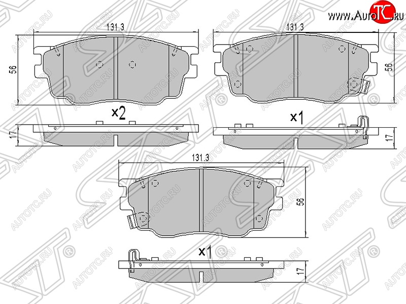 1 299 р. Колодки тормозные SAT (передние)  Mazda 6 ( GG,  GG, GY) (2002-2008) лифтбэк дорестайлинг, седан дорестайлинг, универсал дорестайлинг, лифтбэк рестайлинг, седан рестайлинг, универсал рестайлинг  с доставкой в г. Владивосток