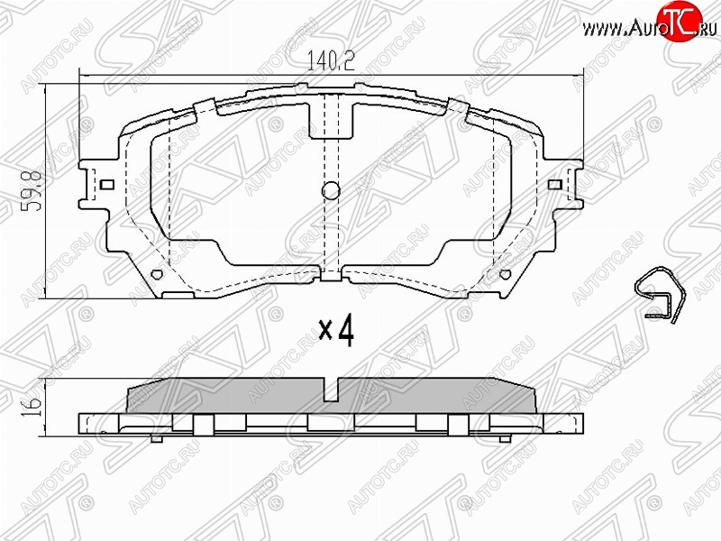 1 199 р. Колодки тормозные (передние) SAT  Mazda 6  GJ - Atenza  правый руль  с доставкой в г. Владивосток