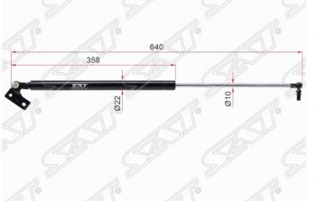 Левый упор крышки багажника SAT (WGN) Mazda 626 GD седан (1987-1992)