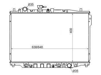Радиатор SAT (пластинчатый, 1.8/2.2) Mazda 626 GD седан (1987-1992)