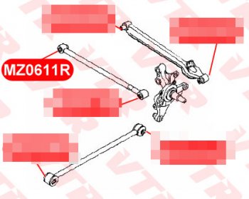 1 179 р. Сайлентблок поперечной тяги задней подвески VTR (внутренний, полиуретан) Mazda 626 GE седан (1991-1997)  с доставкой в г. Владивосток. Увеличить фотографию 2