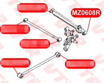 639 р. Сайлентблок поперечной тяги задней подвески VTR (наружный, полиуретановый)  Mazda 626  GE (1991-1997) седан  с доставкой в г. Владивосток. Увеличить фотографию 2