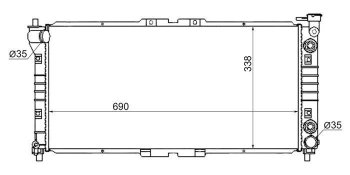 Радиатор SAT (пластинчатый, 1.8/2.0) Mazda Capella GF дорестайлинг седан (1997-1999)