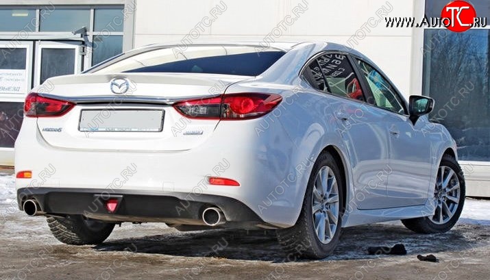 12 699 р. Диффузор заднего бампера Sport v1  Mazda 6  GJ (2015-2018) 1-ый рестайлинг седан (Неокрашенная)  с доставкой в г. Владивосток