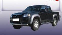 Двойная защита переднего бампера из труб диаметрами по 57 мм Slitkoff Mazda BT-50 (2006-2011)