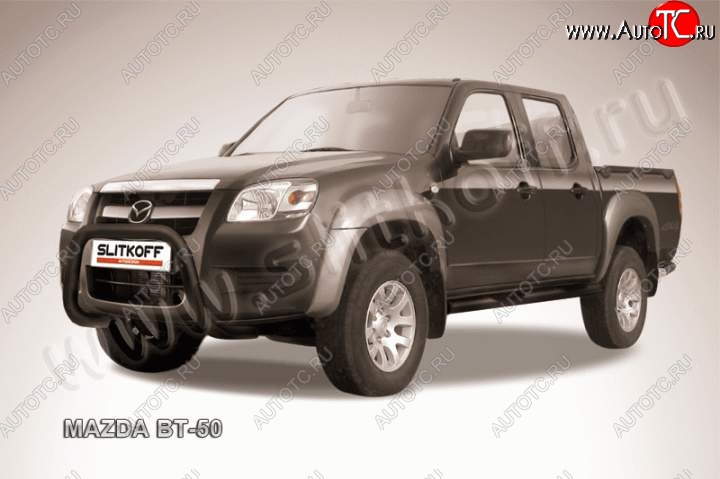 22 999 р. Кенгурятник d76 низкий мини  Mazda BT-50 (2006-2011) (Цвет: серебристый)  с доставкой в г. Владивосток