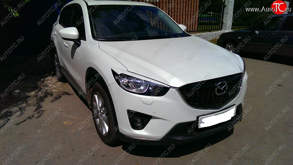 1 299 р. Реснички на фары Tuning-Sport v1 (широкие) Mazda CX-5 KE дорестайлинг (2011-2014) (Неокрашенные)  с доставкой в г. Владивосток