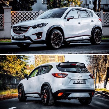 9 199 р. Расширители колесных арок MV-Tuning  Mazda CX-5  KE (2011-2017) дорестайлинг, рестайлинг (Неокрашенный)  с доставкой в г. Владивосток. Увеличить фотографию 2