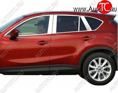 6 449 р. Накладки на верхнюю часть окон дверей СТ Mazda CX-5 KE рестайлинг (2015-2017) (Неокрашенные)  с доставкой в г. Владивосток