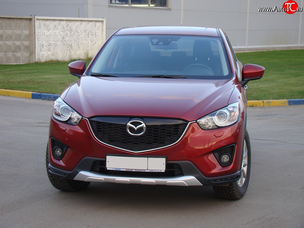 4 649 р. Накладка Sport Line на передний бампер  Mazda CX-5  KE (2011-2014) дорестайлинг (Неокрашенная)  с доставкой в г. Владивосток