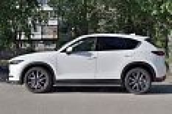 31 649 р. Пороги труба 120х60 овал с проступью . Russtal Mazda CX-5 KF (2016-2024)  с доставкой в г. Владивосток. Увеличить фотографию 3