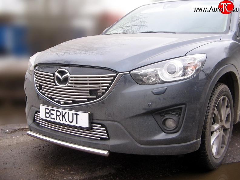 5 199 р. Декоративная вставка воздухозаборника Berkut (d16 мм) Mazda CX-5 KE рестайлинг (2015-2017)  с доставкой в г. Владивосток