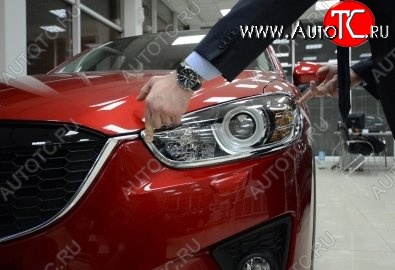 1 999 р. Реснички на фары CT Mazda CX-5 KE дорестайлинг (2011-2014) (Неокрашенные)  с доставкой в г. Владивосток