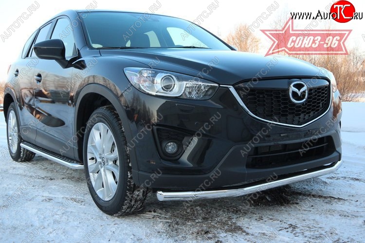 16 424 р. Защита переднего бампера одинарная Souz-96 (d60) Mazda CX-5 KE рестайлинг (2015-2017)  с доставкой в г. Владивосток