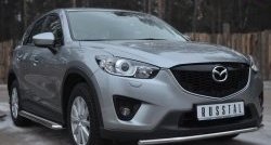 15 499 р. Одинарная защита переднего бампера диаметром 42 мм SLITKOFF Mazda CX-5 KE рестайлинг (2015-2017)  с доставкой в г. Владивосток. Увеличить фотографию 4