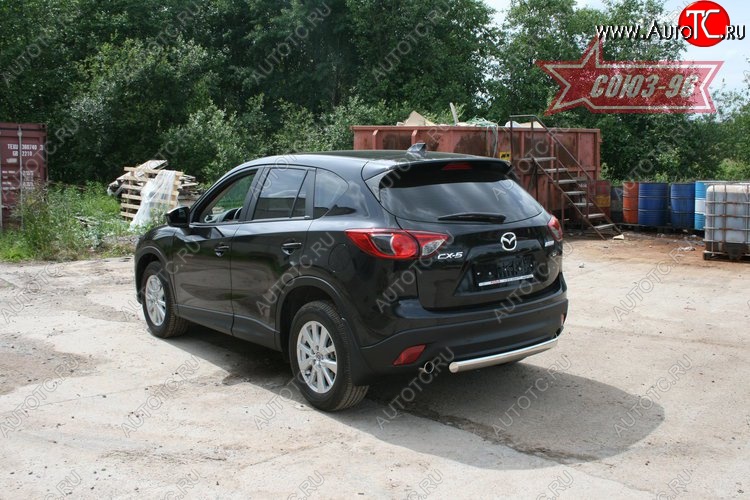 18 359 р. Защита заднего бампера из овальной трубы Souz-96 (d75x42) Mazda CX-5 KE дорестайлинг (2011-2014)  с доставкой в г. Владивосток