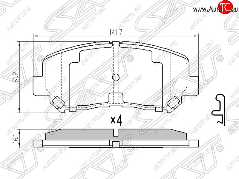 1 499 р. Колодки тормозные SAT (передние)  Mazda CX-5  KE (2011-2017) дорестайлинг, рестайлинг  с доставкой в г. Владивосток