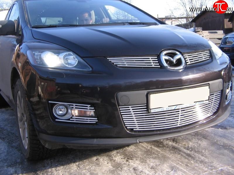 5 399 р. Декоративная вставка решетки радиатора Berkut Mazda CX-7 ER рестайлинг (2010-2012)  с доставкой в г. Владивосток