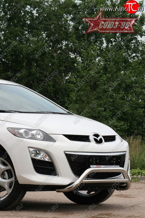 14 039 р. Защита переднего бампера Souz-96 (d60) Mazda CX-7 ER рестайлинг (2010-2012)  с доставкой в г. Владивосток