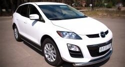 14 849 р. Защита порогов из круглой трубы диаметром 63 мм Russtal Mazda CX-7 ER рестайлинг (2010-2012) (Защита порогов с со скосами на торцах (вариант 1))  с доставкой в г. Владивосток. Увеличить фотографию 12