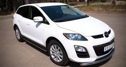 14 849 р. Защита порогов из круглой трубы диаметром 63 мм Russtal Mazda CX-7 ER рестайлинг (2010-2012) (Защита порогов с со скосами на торцах (вариант 1))  с доставкой в г. Владивосток. Увеличить фотографию 6