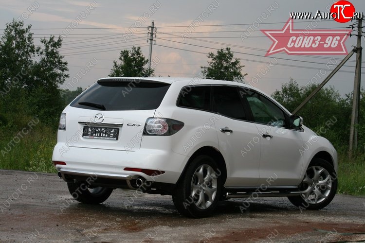 12 059 р. Защита заднего бампера Souz-96 (d60) Mazda CX-7 ER рестайлинг (2010-2012)  с доставкой в г. Владивосток