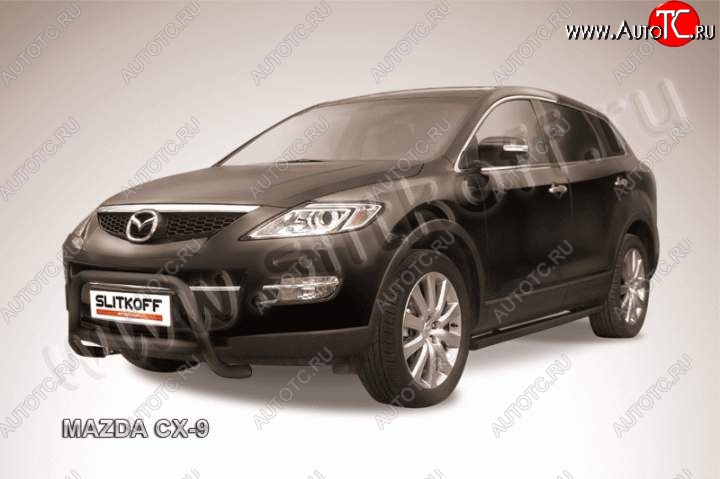 23 849 р. Кенгурятник d57 низкий Slitkoff  Mazda CX-9  TB (2007-2012) дорестайлинг, 1-ый рестайлинг (Цвет: серебристый)  с доставкой в г. Владивосток