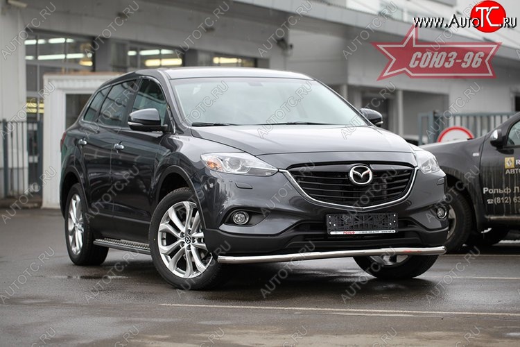 18 179 р. Защита переднего бампера одинарная Souz-96 Premium (d60) Mazda CX-9 TB дорестайлинг (2007-2009)  с доставкой в г. Владивосток