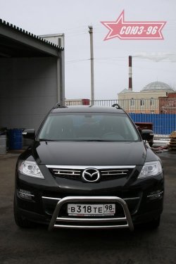 13 409 р. Защита переднего бампера (дорестайлинг) Souz-96 (d60) Mazda CX-9 TB дорестайлинг (2007-2009)  с доставкой в г. Владивосток. Увеличить фотографию 2